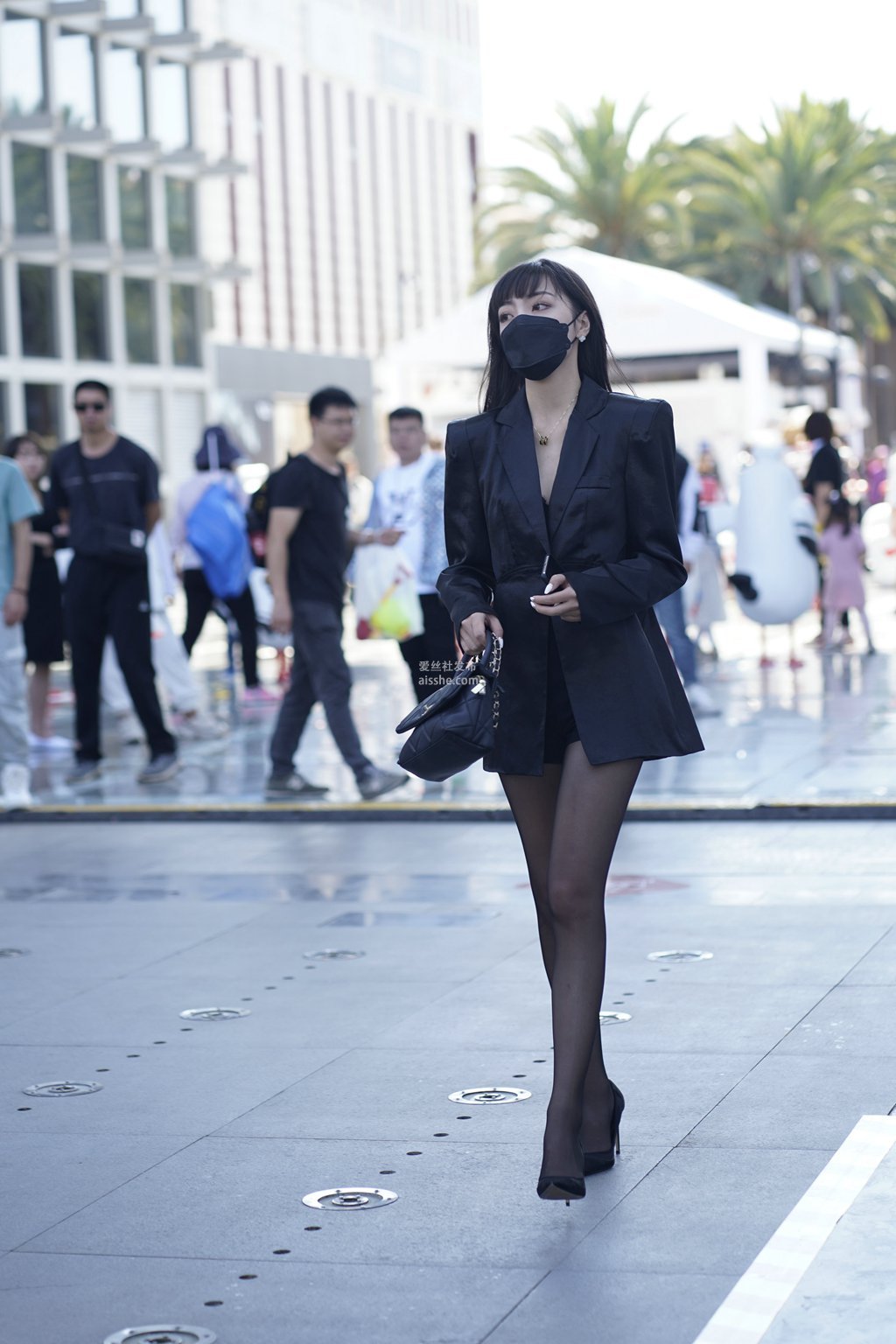 精选街拍作品 NO.2299 冷艳长西装美女1