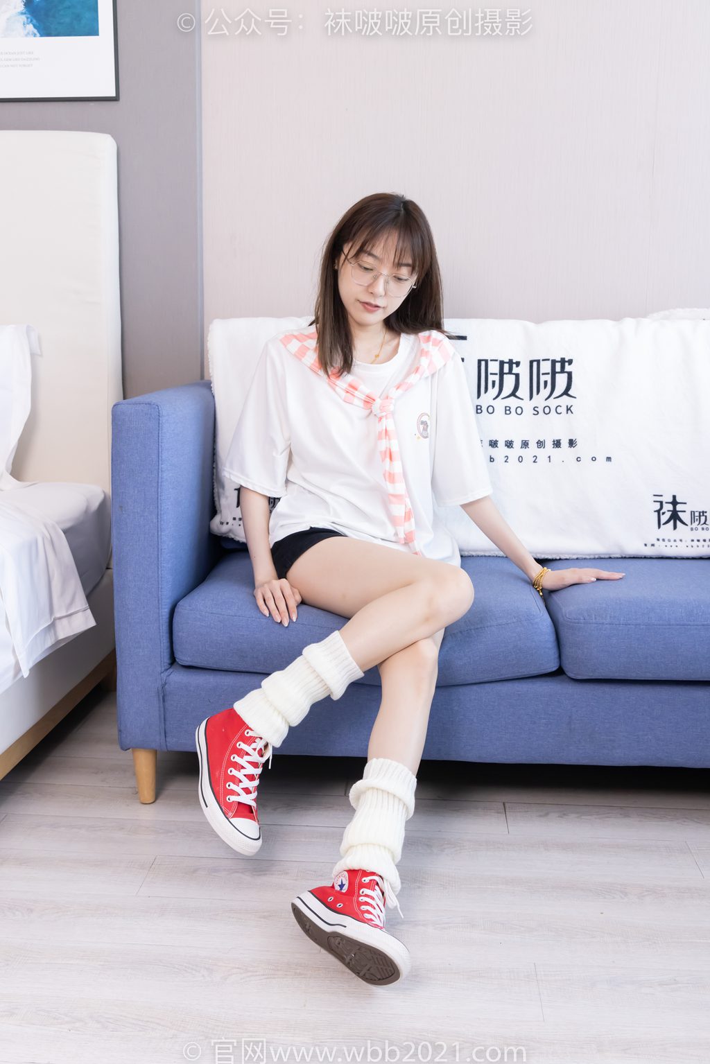 [BoBoSocks袜啵啵] NO.527 稚予-帆布鞋、堆堆袜套、白棉袜（花絮版）