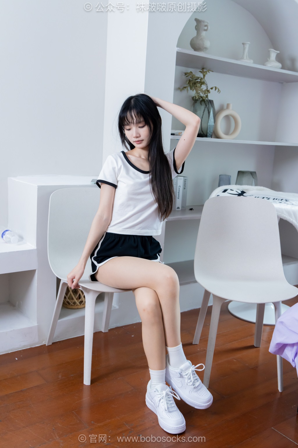 [BoBoSocks袜啵啵] NO.488 甜甜圈-板鞋、白棉袜、薄肉丝（脚尖微加固款）（花絮版）