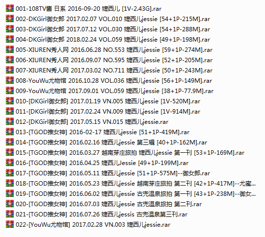 嫩模 婕西儿jessie 高清视频5套+写真17套图，大小8.95G